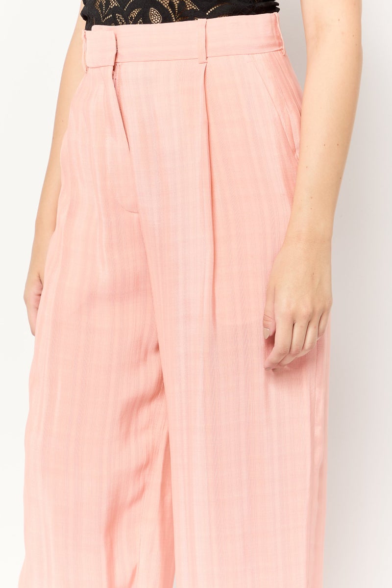 Sandro Women Regular Fit Stripe Straight Leg Pants, Peach - Image 4