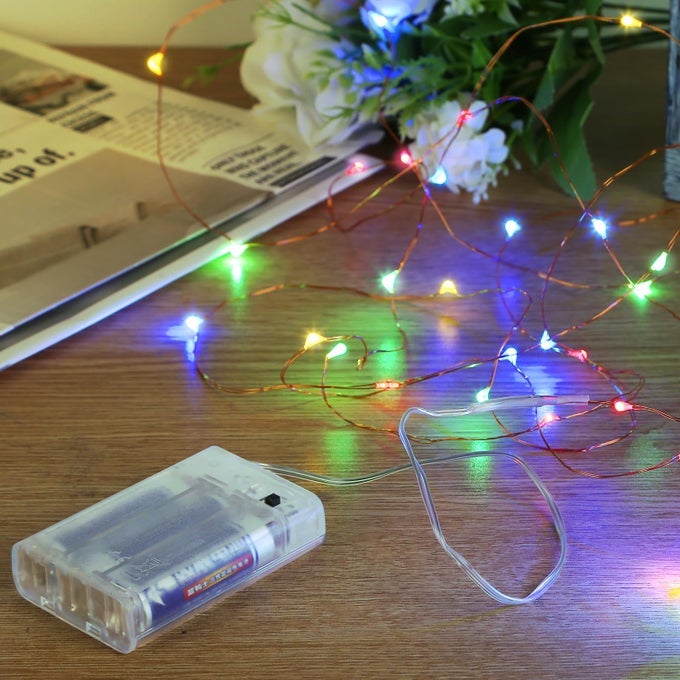 LED FAIRY LIGHTS BATTERY OPERATED 1 PACK MINI BATTERY POWERED COPPER WIRE STARRY STRING LIGHTS FOR CHRISTMASBEDROOMWEDDINGPARTIESPATIOINDOORHOME DECORATION 5M16FT MULTICOLOR