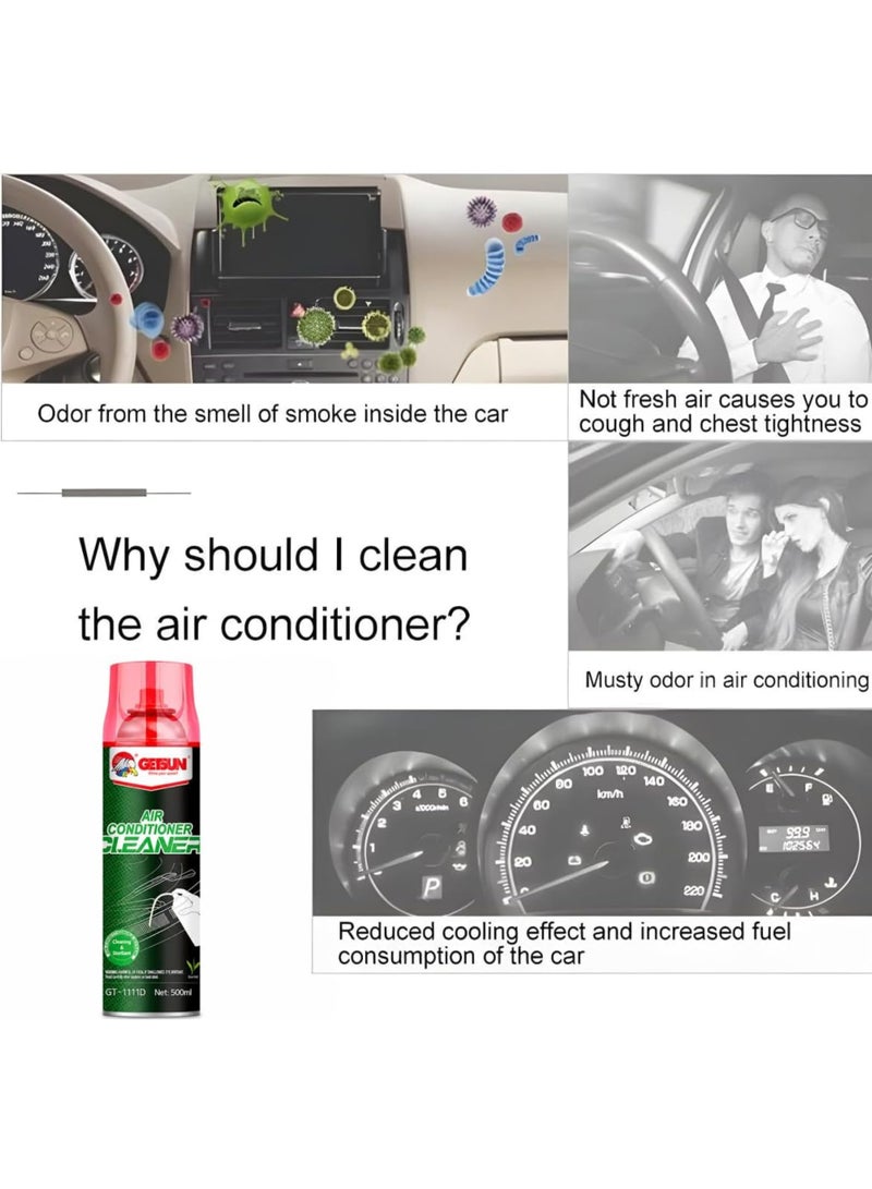 GETSUN Air Conditioner Cleaner Car Air Cleaner Foam | Reduce Musty Smell | Create Fragrance, Clean, Reduce Dust & Dirt 500ml (Pack 2) - Image 2
