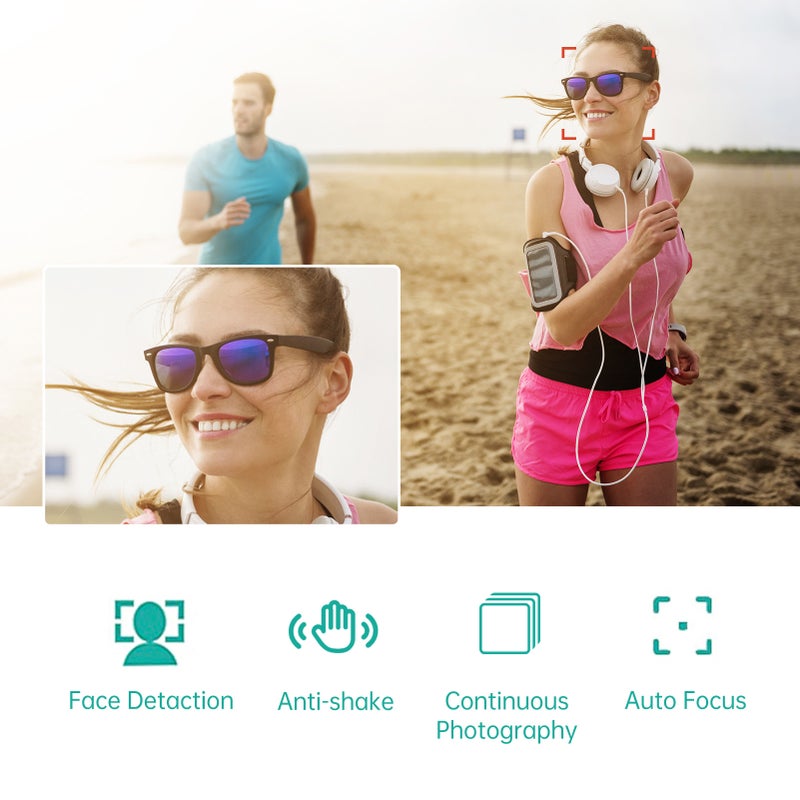 4K Digital Camera Video Camera Camcorder 48MP 2.8 Inch TFT Screen Auto Focus 16X Digital Zoom Anti-shake Face Detect Smile Capture Built-in Flash with 2pcs Batteries Festival Christmas Gift for Kids - Image 5