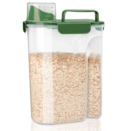 Komzon Rice Container, Airtight Rice Storage Container 10lb, Cereal Containers Storage, BPA Free Food Dispenser with Pouring Spout Handle for Flour Pasta Grain, Pet Dog Cat Bird Food Storage Container - Image 1