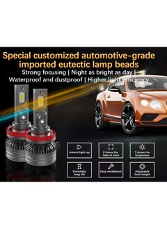 Lighting solutions Lighting Solutions H11 Led Headlight Bulbs IP67 Waterproof Car Led Headlight Bulbs 6500K 75W Bright Led Headlights 2pcs  - Image 4