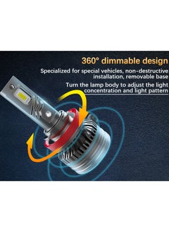 Lighting solutions Lighting Solutions H11 Led Headlight Bulbs IP67 Waterproof Car Led Headlight Bulbs 6500K 75W Bright Led Headlights 2pcs  - Image 3