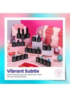 beetles Gel Polish Beetles Gel Nail Polish Set, 23pcs Gel Polish Kit, 20 Colors Pink Green Blue Uv Gel Polish with Base Top Coat, All Season Manicure Tools for Beginners Nail Art Home Valentine's Day Gift for Women  - Image 3