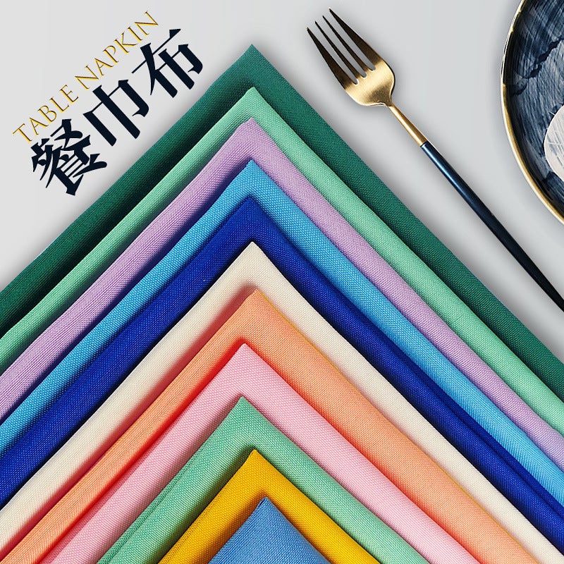 Solid Color Cloth Napkins for Western Food, Hotel Cup Wiping Cloth, Banquet Red Dining Cloth Napkins, High-End Special Wholesale Table Napkins - Image 2