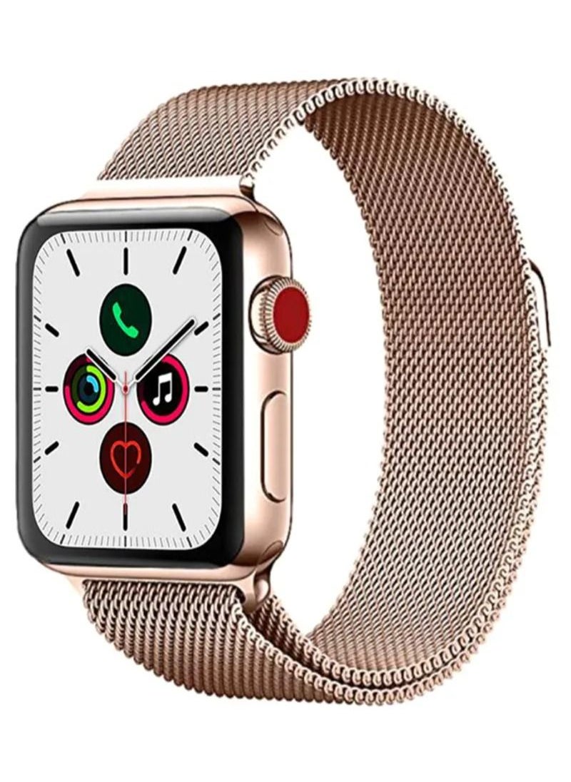 HEXABEX - Apple Watchband 46mm/45mm/44mm/49mm Milanese Apple Watch Strap for Apple Watch All Series Rose Gold - Image 1