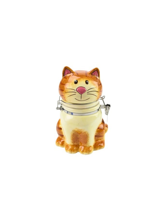 Boston Warehouse 25060 Hand-Painted Earthenware Pretty Kitty Hinged Jar - Image 1