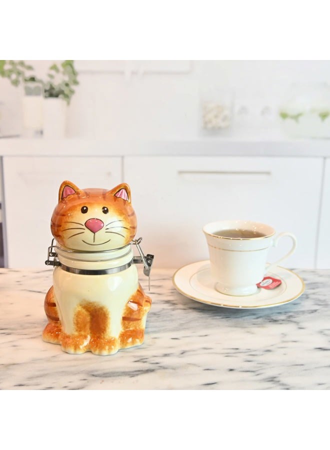 Boston Warehouse 25060 Hand-Painted Earthenware Pretty Kitty Hinged Jar - Image 2