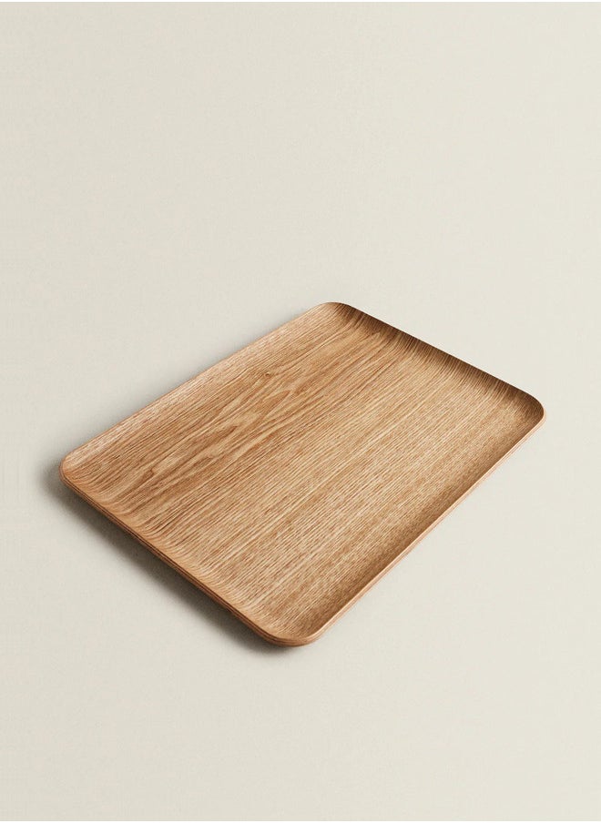 Trust Rectangular Natrual Ash Wood Veneer Serving Tray Light Brown 28X20CM  - Image 2