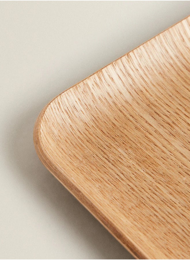 Trust Rectangular Natrual Ash Wood Veneer Serving Tray Light Brown 28X20CM  - Image 5