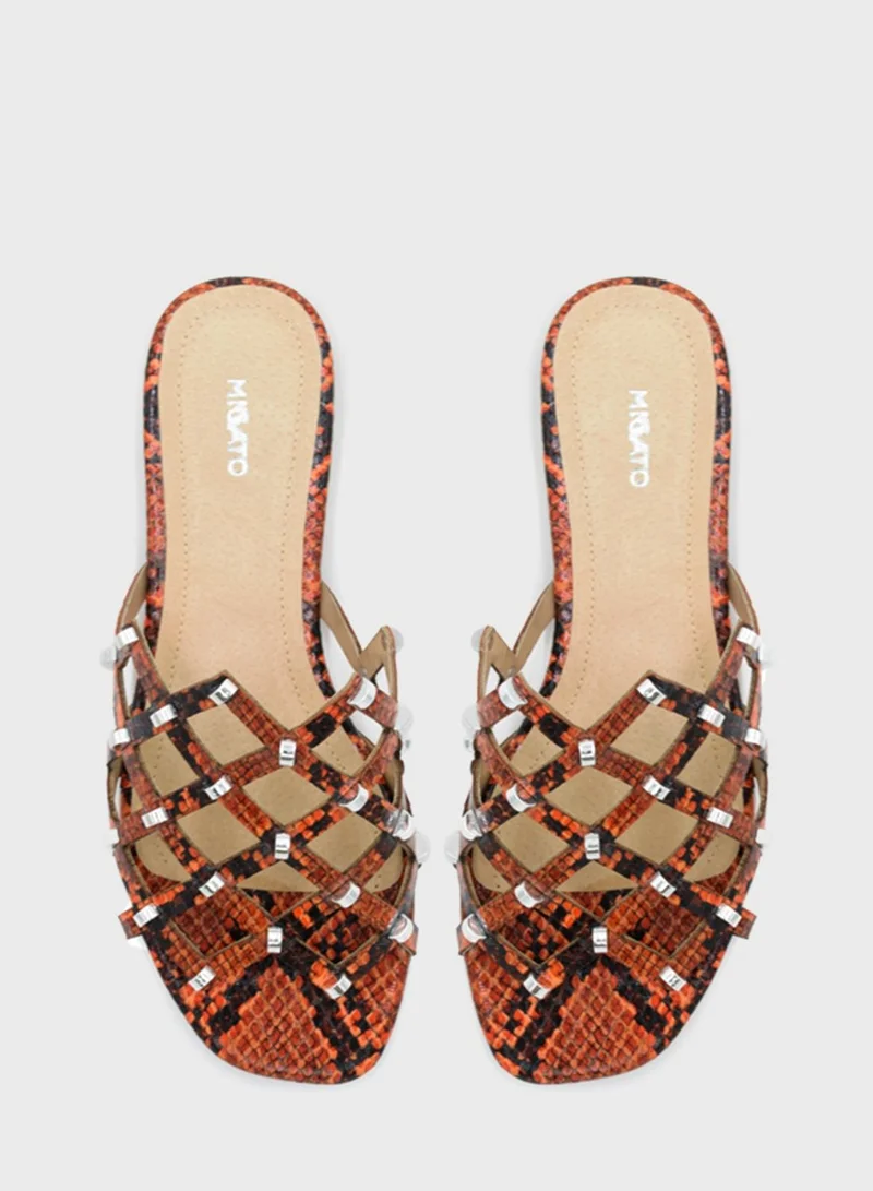 MIGATO Snakeskin Flat Sandals