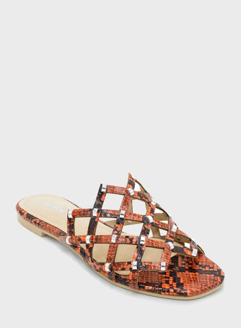 MIGATO Snakeskin Flat Sandals