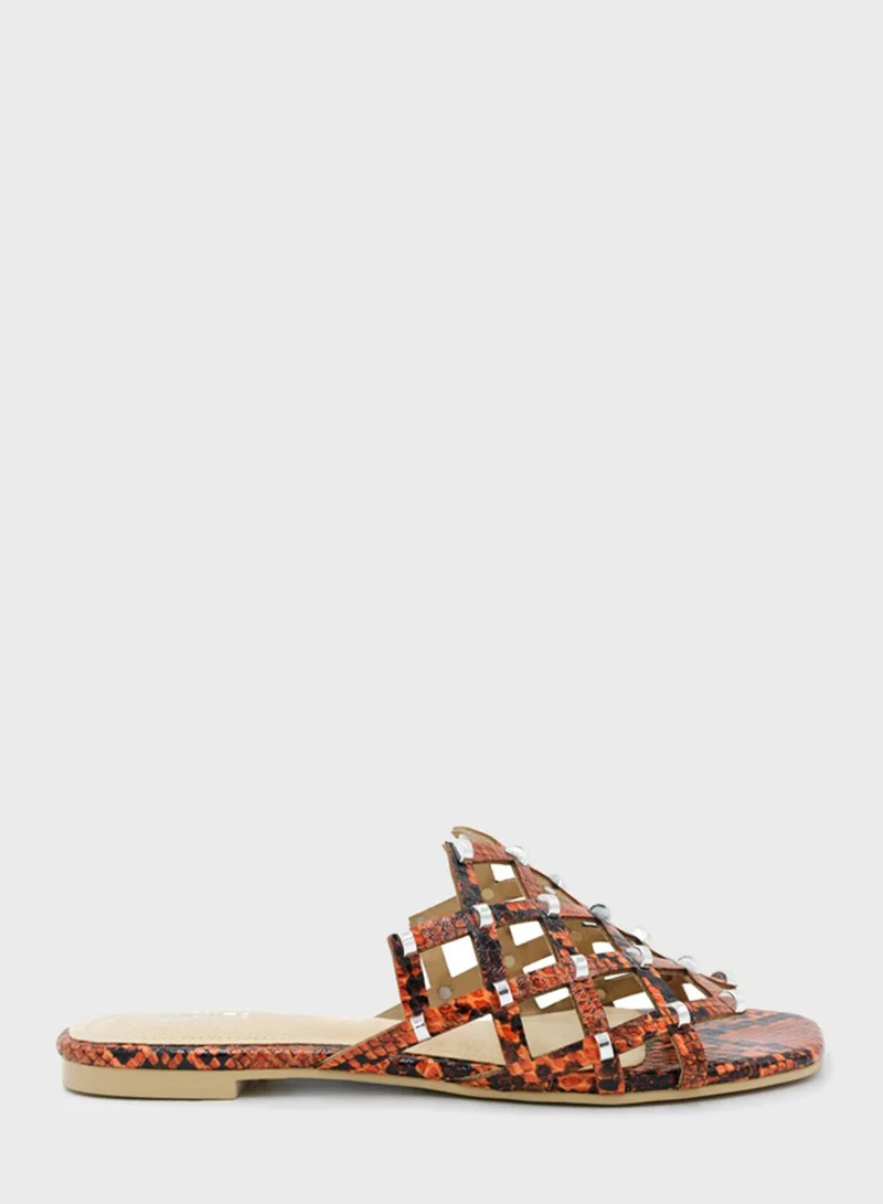 MIGATO Snakeskin Flat Sandals