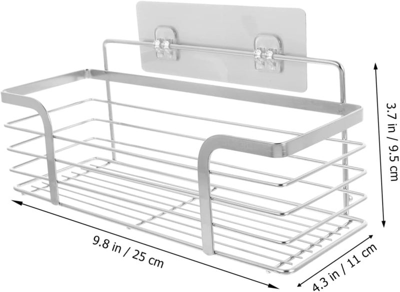 VOSAREA 304 Stainless Steel Wall Mounted Shower Shelf Waterproof Towel Rack for Bathroom and Kitchen No Drilling Punch-Free Design Floating Storage Shelf for Easy Organization - Image 3