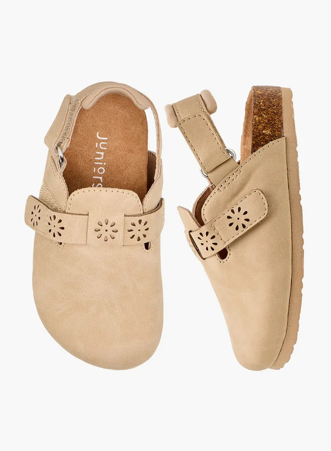 JUNIORS Girls Cut Out Detail Sandals with Hook and Loop Closure