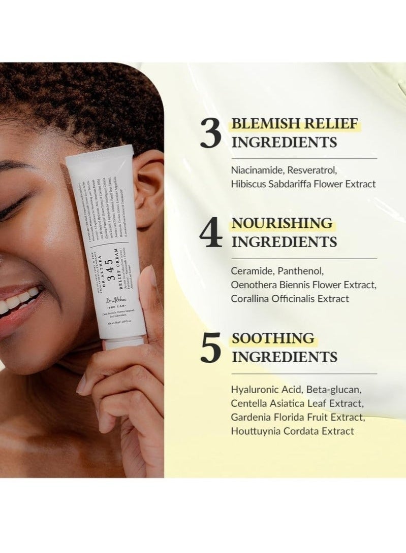 دي آر.ألثيا Dr.Althea 345 Relief Cream - مرطب وجه مهدئ مع نياسيناميد وبانتينول - Image 2