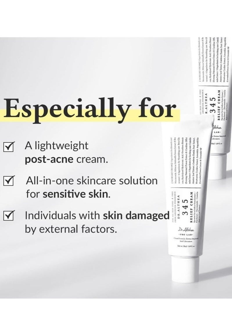 دي آر.ألثيا Dr.Althea 345 Relief Cream - مرطب وجه مهدئ مع نياسيناميد وبانتينول - Image 5