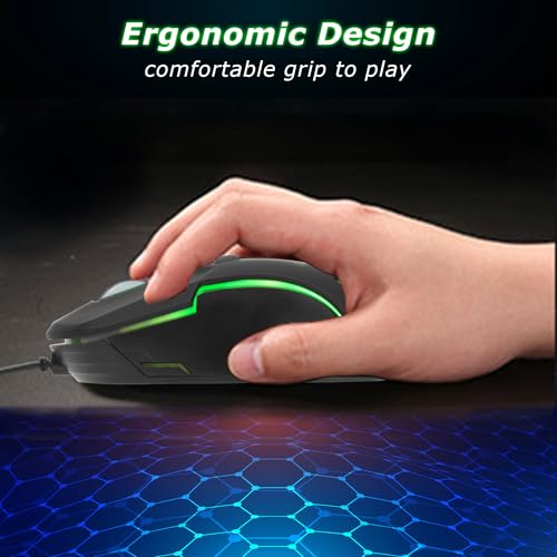 Ant Plus Ghost 30 Ergonomic 7200 DPI RGB Optical Wired Gaming Mouse Mice 7 Buttons Compatible Mac Pro Gamer PC Laptop Desktop Notebook-Black - Image 3