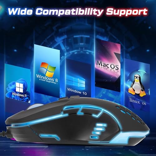 Ant Plus Ghost 30 Ergonomic 7200 DPI RGB Optical Wired Gaming Mouse Mice 7 Buttons Compatible Mac Pro Gamer PC Laptop Desktop Notebook-Black - Image 4