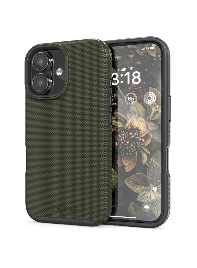 CRAVE Dual Guard Compatible with iPhone 16 Case, Compatible with MagSafe Shockproof Protection Dual Layer Case for Apple iPhone 16 (6.1") - Sage - Image 1