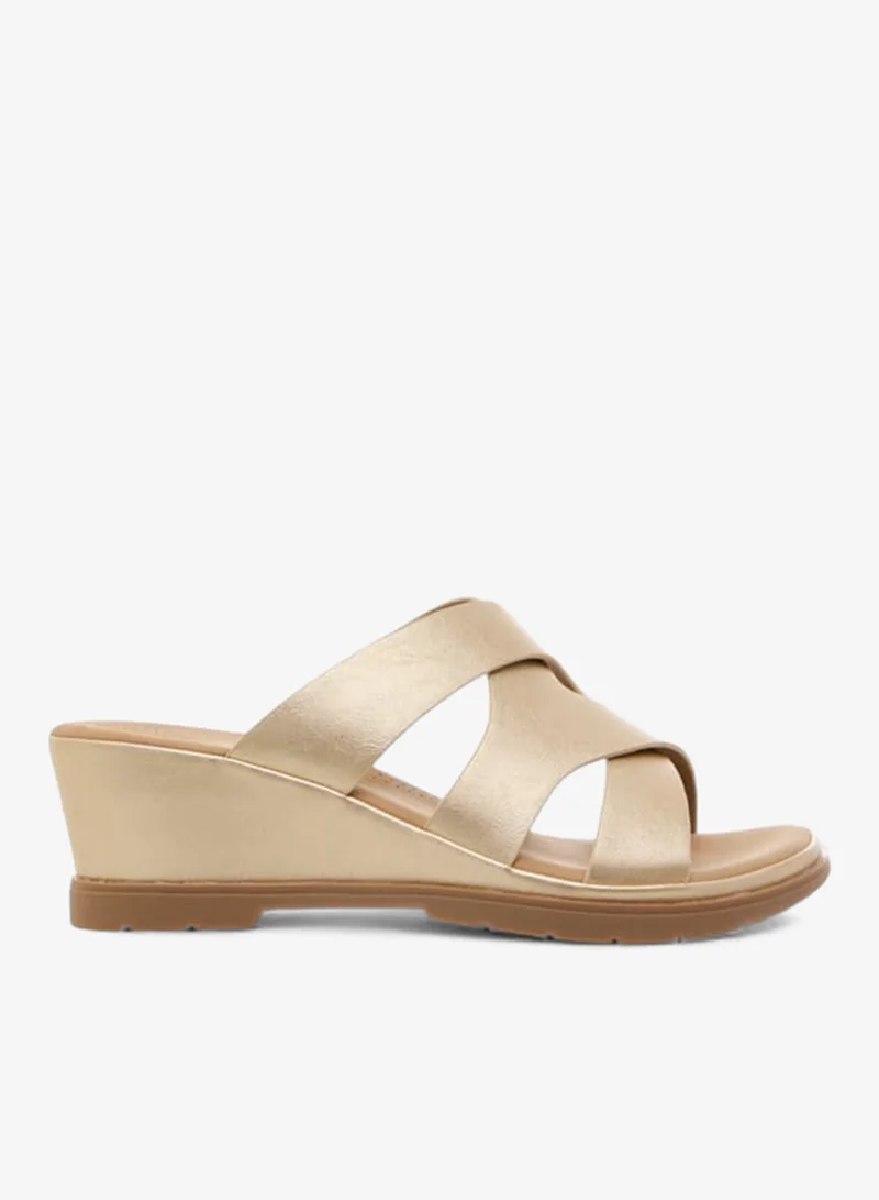 Flora Bella By Shoexpress Womens Comfort Midwedge With Multi Band Strap Ramadan Collection