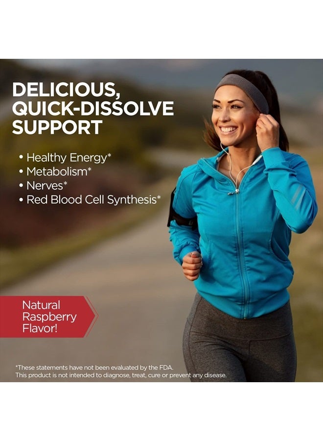 KAL Vitamin B12 Methylcobalamin 5000mcg, Healthy Energy, Metabolism, Nerve & Red Blood Cell Support,* Fast Dissolve ActivMelts, Optimal Absorption, Natural Raspberry Flavor, 90 Servings, 90 Micro Tabs - Image 4