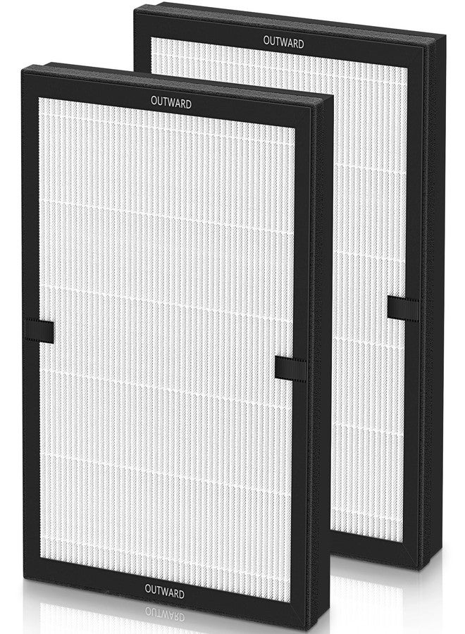 isinlive E-200 filter Replacement Compatible with LUNINO E-200 Air purifier for Home Large Room up to 1740sq.ft, 3-Stage Filtration with HEPA Air filter for Dust, Smoke, Dander, Pollen, 2 Pack - Image 1