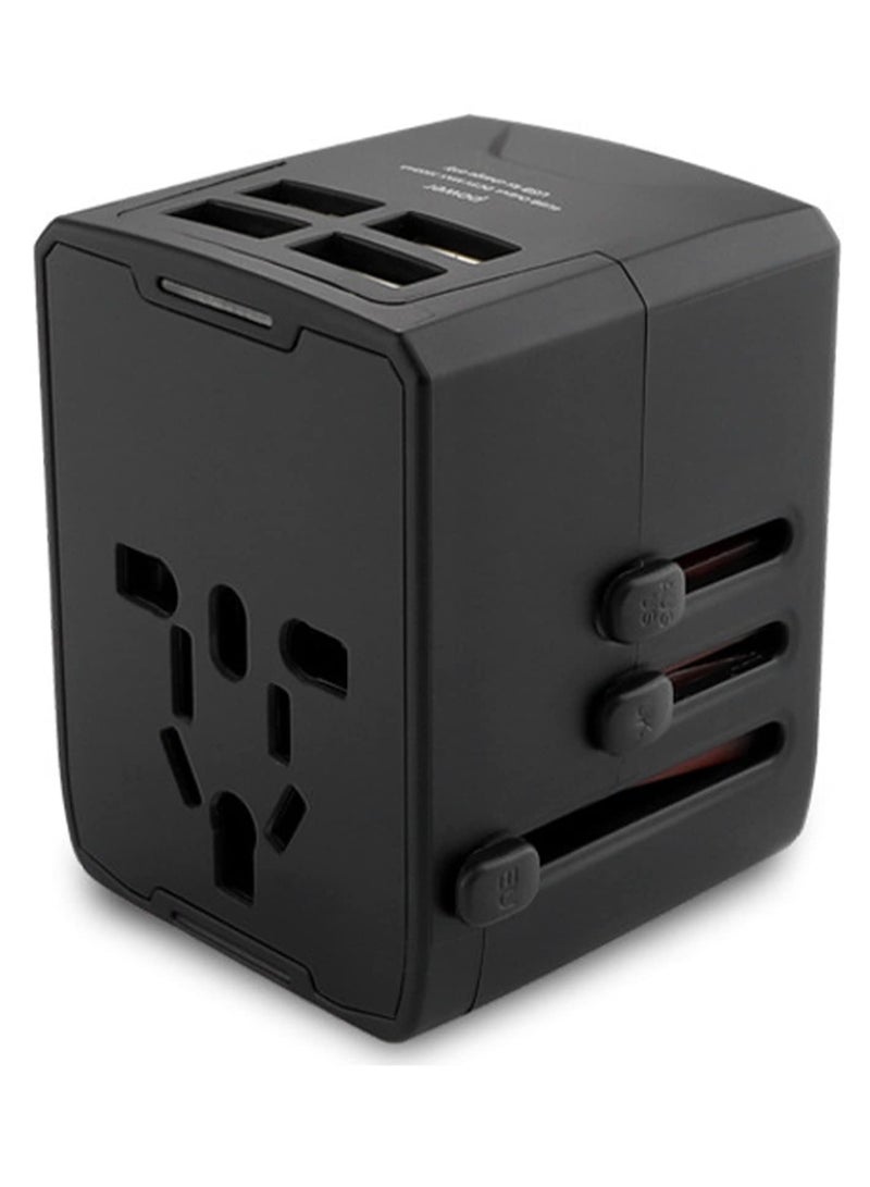 Travel Universal Plug Adapter International Power Adapter with 3 USB Ports 1 Type-C Port Travel Essentials for Europe US, EU, UK, AU 160 Countries with Storage Case - Image 2