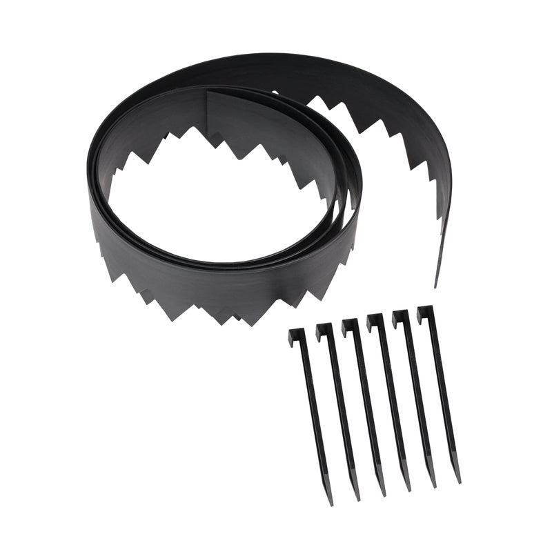 EasyFlex Pound-in Landscape Edging with Bonus Anchoring Stakes, 4.5 in. Straight Top Plastic Garden Border, 20 Foot Kit, Black, (3500-20CXX-3) - Image 1