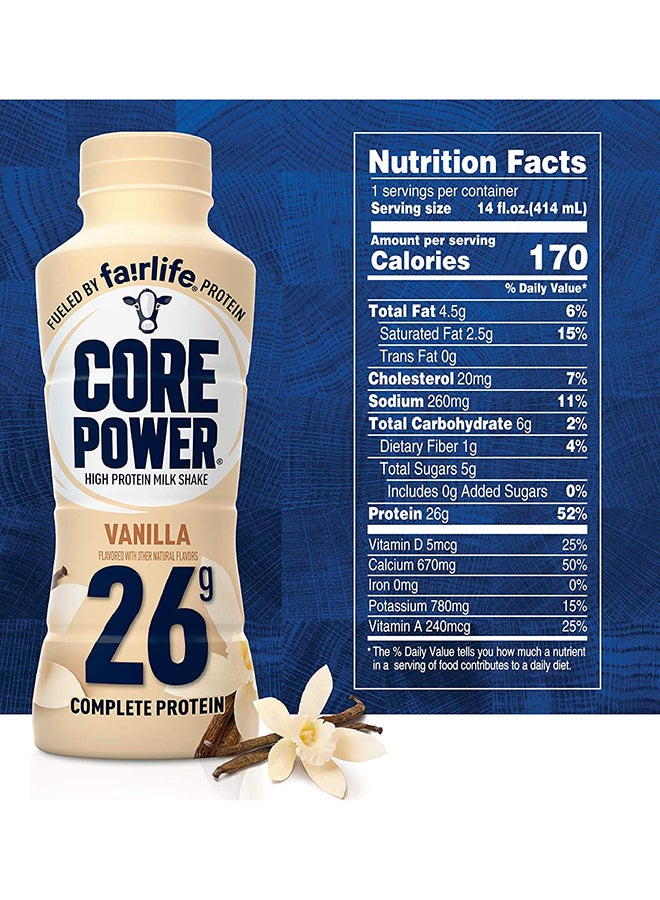 Fairlife فيرلايف كور باور حليب شيك عالي البروتين بنكهة الفانيليا 414 مل، مع 26G بروتين - Image 3