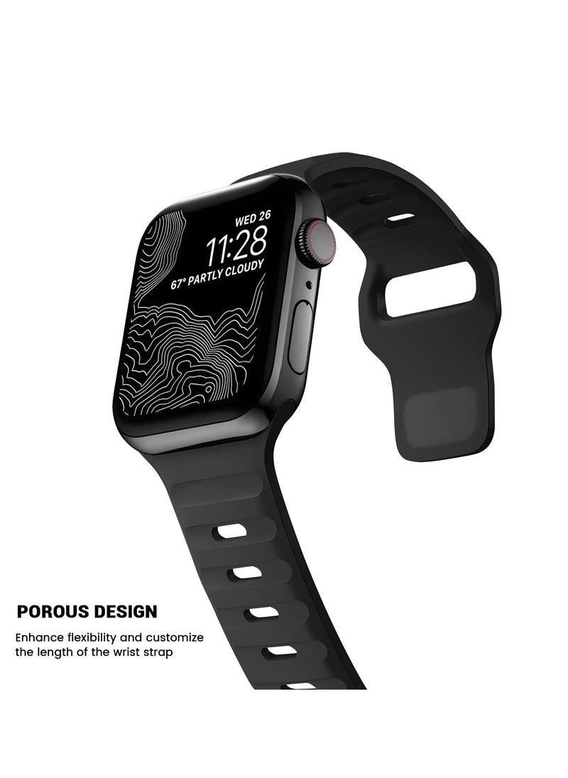 Compatible with Apple Watch Band 38mm 40mm 41mm 42mmBands for Men Women, Unique Rugged Design Silicone Wristband Strap for iWatch Series 10/9/8/7/6/5/4/3/2/1/SE 2/1 Black - pzsku/Z47547A61C47AE0BF5875Z/45/_/1717948861/c62cfd07-d37e-4aae-97c7-80a8f26c1044