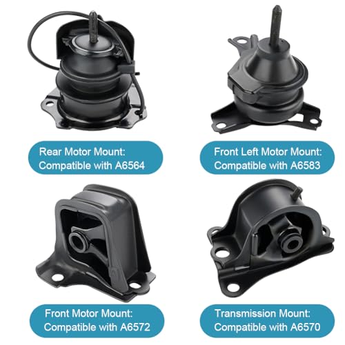 JDMON 4Pcs Engine Motor & Transmission Mount Replacement for Honda Accord 2.3L 1998 1999 2000 2001 2002 Compatible with A6583, A6564, A6572, A6570 - Image 2