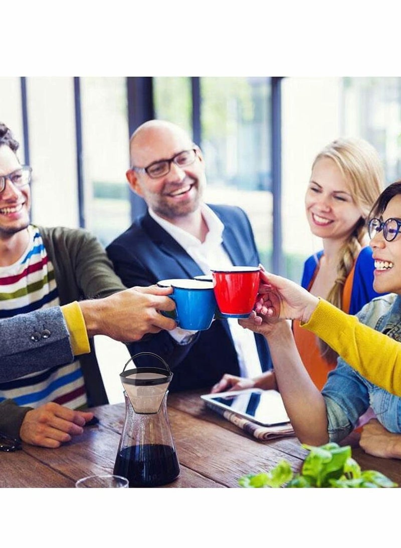 KASTWAVE فري ووك 1 قطعة مرشح قهوة دائم قابل لإعادة الاستخدام شكل مخروط 4 شبكة سلة من الفولاذ المقاوم للصدأ جديد - Image 4