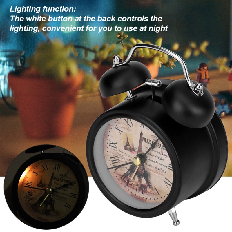 Eiffel Mini Digital Alarm Clock: Black Premium Metal Compact Design - Completely Mute Night Light Function Small Alarm Clock for Bedroom Table Students - Image 5