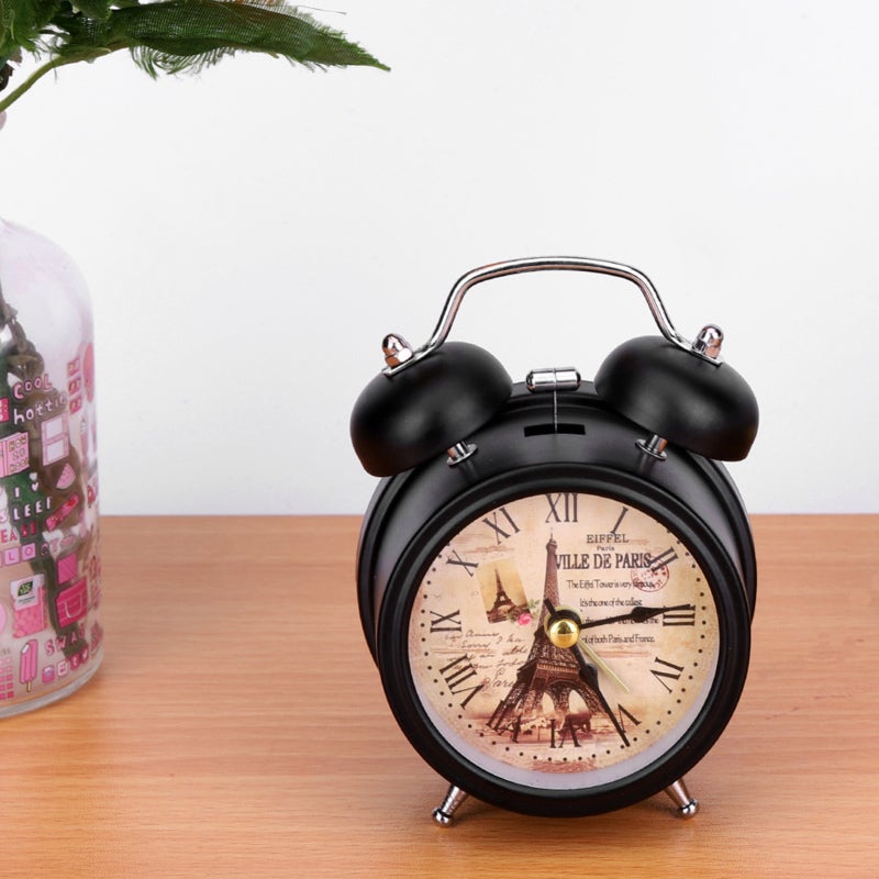 Eiffel Mini Digital Alarm Clock: Black Premium Metal Compact Design - Completely Mute Night Light Function Small Alarm Clock for Bedroom Table Students - Image 4