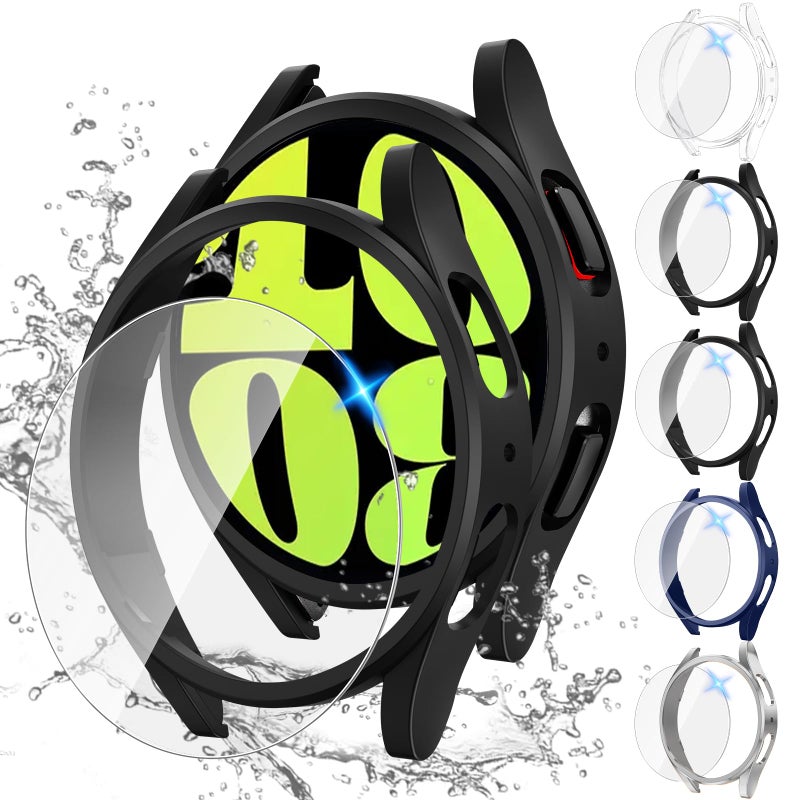 Tensea Multipack for Samsung Galaxy Watch 6 Screen Protector Case 40mm Accessories, Hard PC Bumper/HD Anti-Fog Tempered Glass Protective Film, Face Cover Set, Galaxy Watch 6 Case for Women Men - Image 1