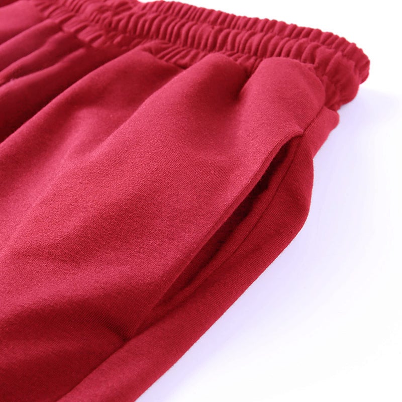 VINMEN Gvraslvet Women's Cinch Bottom Sweatpants Pockets High Waist Sporty Gym Athletic Fit Jogger Pants Lounge Trousers Red -XS - Image 4