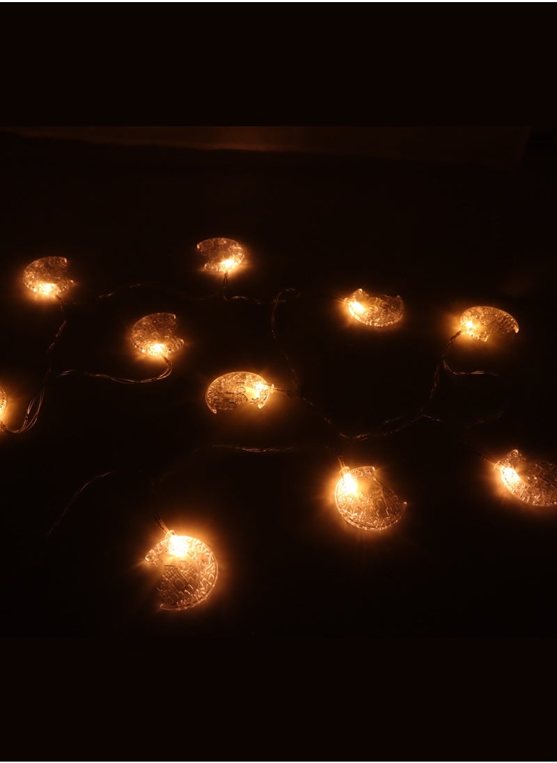 يوويل سلسلة أضواء رمضان تعمل بالبطارية سلسلة مصابيح LED على شكل نجمة الجنية لمهرجان العيد وديكورات المنزل والحديقة للاستخدام الداخلي والخارجي ضوء رمضان 2 متر 10 قطع  - Image 3
