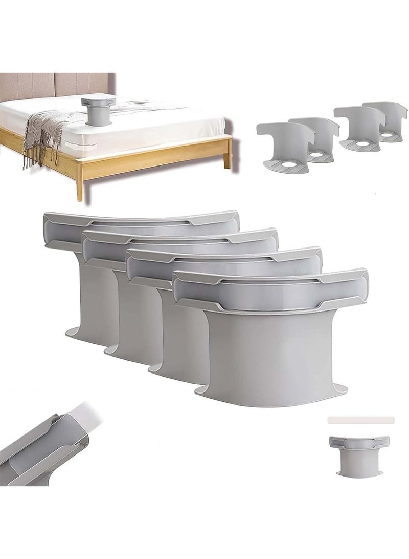 Bed sheet fasteners set with locking strips, heavy-duty bed sheet fasteners, non-slip sheet clips, for all mattress and blanket sizes (grey color - 4 pieces) - Image 1