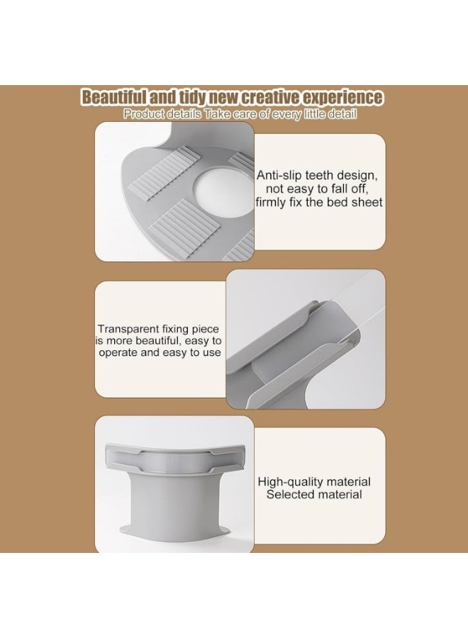 Bed sheet fasteners set with locking strips, heavy-duty bed sheet fasteners, non-slip sheet clips, for all mattress and blanket sizes (grey color - 4 pieces) - Image 2