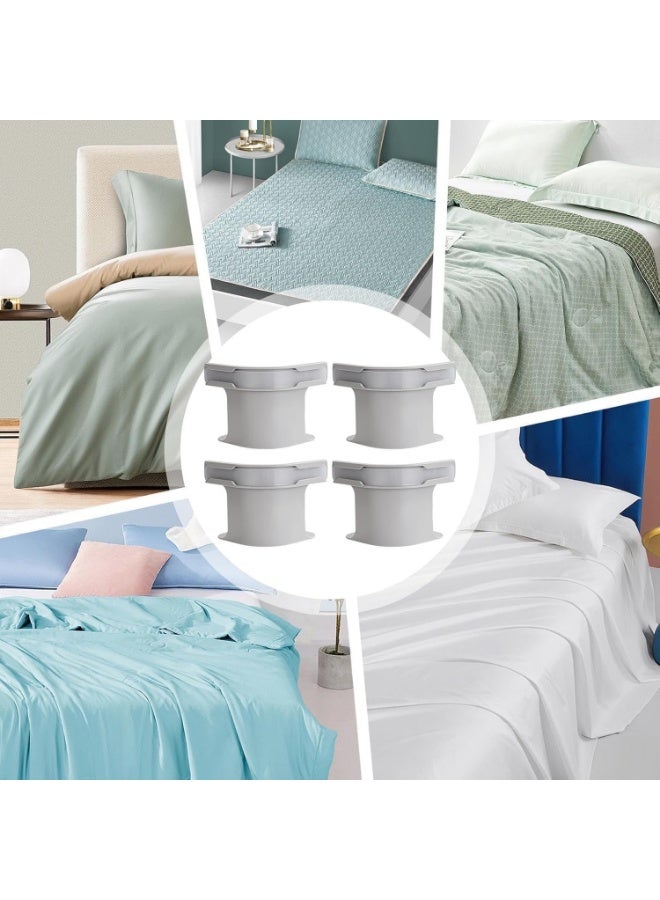 Bed sheet fasteners set with locking strips, heavy-duty bed sheet fasteners, non-slip sheet clips, for all mattress and blanket sizes (grey color - 4 pieces) - Image 3