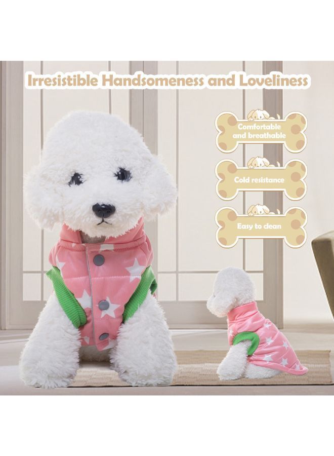 NIBEMINENT Printed Pattern Winter Waistcoat For Puppy Dog Pink 20.00x2.00x17.00centimeter - Image 4