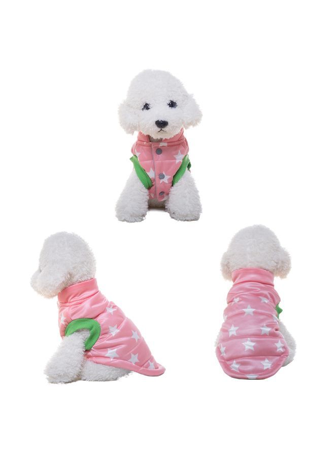 NIBEMINENT Printed Pattern Winter Waistcoat For Puppy Dog Pink 20.00x2.00x17.00centimeter - Image 3