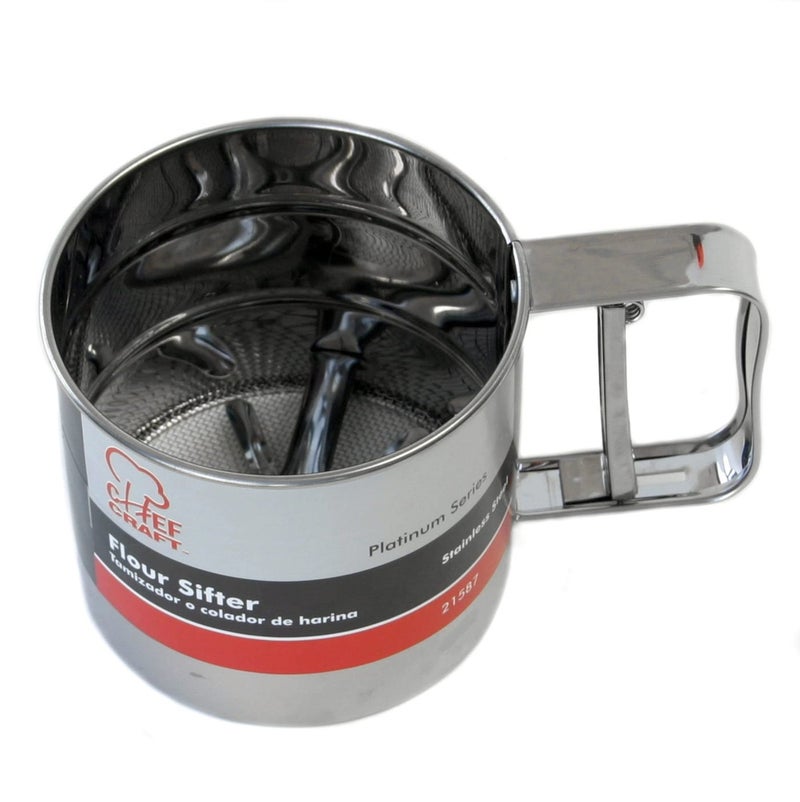 Chef Craft Classic Flour Sifter, 3 Cup, Stainless Steel - Image 2