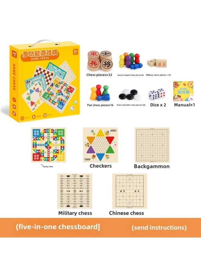 Children's Multifunctional Chessboard Flying Chess Gobang Chess Checkers Chess Fourteen-in-One Chess Educational Toys Board Games