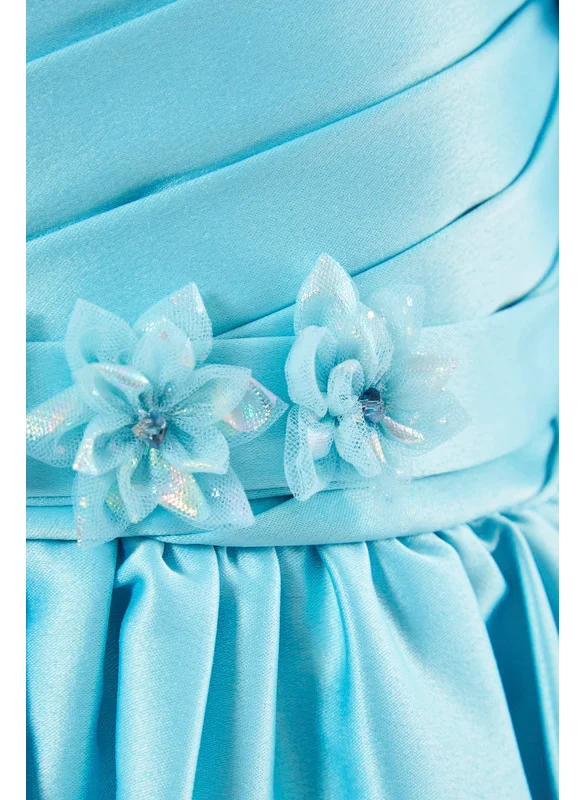 امري Aqua Tulle Overlay Dress