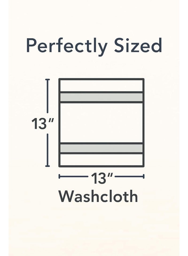 Amber Home 12 Pack Premium Washcloths White13x13 Inches – 100% Cotton Face Towels, Ultra Soft & Absorbent 520 GSM Face Cloths Wash Clothes Set for Bathroom, Gym, Spa, Makeup Removal & Daily Use - Image 2