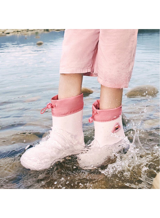 Lemonkid Kids Rain Shoes Boys Girls Rain Boots Waterproof Anti-slip Children's School Water Shoes Peach Pink Size 32 - Image 5
