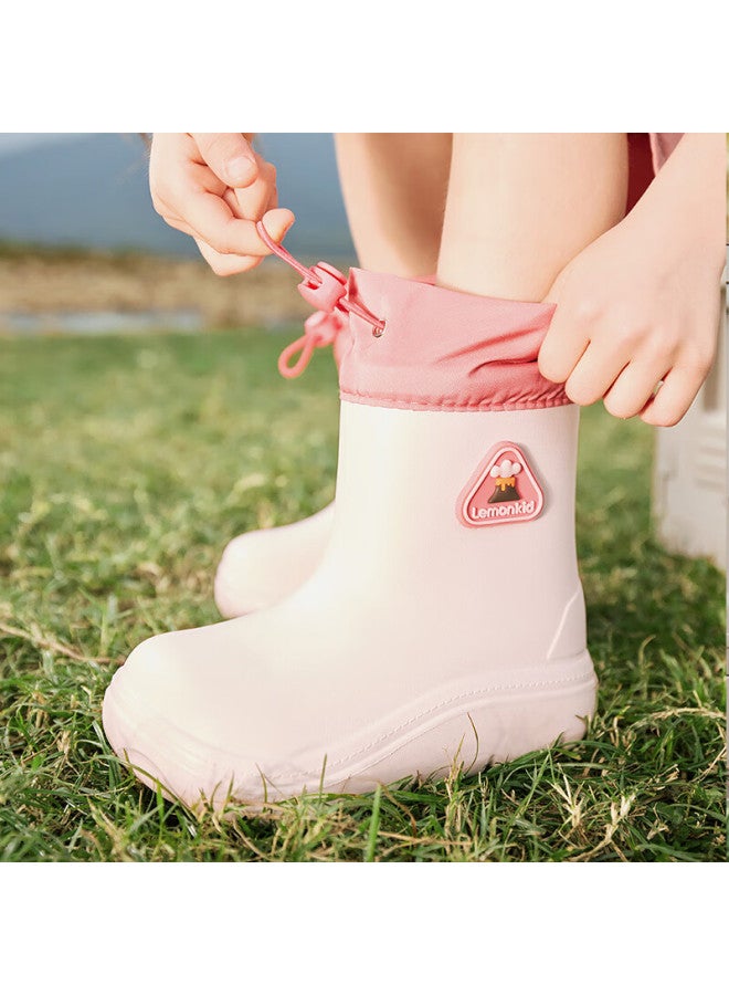 Lemonkid Kids Rain Shoes Boys Girls Rain Boots Waterproof Anti-slip Children's School Water Shoes Peach Pink Size 32 - Image 4