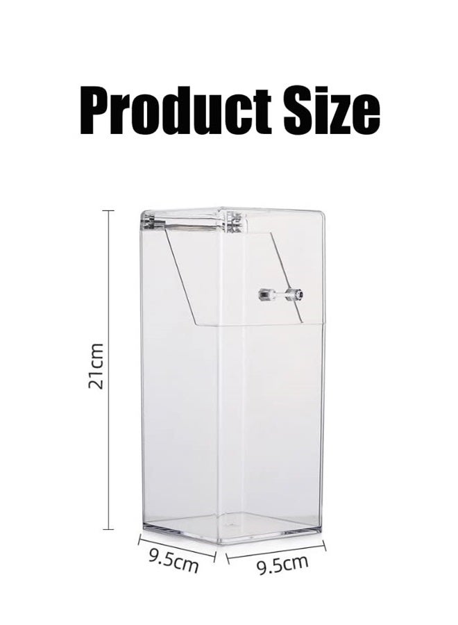 Quupy Clear Makeup Brushes Holder with Lid Acrylic Makeup Brush Jewellery Organiser Storage Holder Jar for Dresser Bedroom Bathroom(Without pearls and brushes) - Image 2